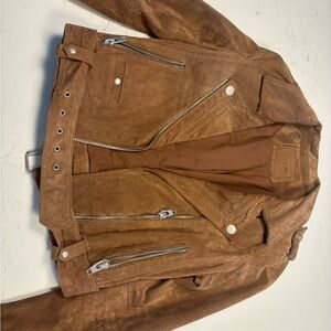 Blank NYC Tan Suede Biker Jacket